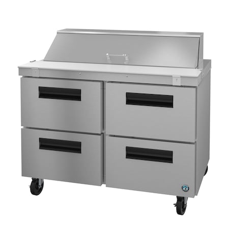 Hoshizaki Refrigerator, Two Section Sandwich Prep Table, Stainless Drawers SR48B-12D4
